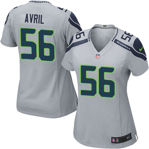 Women's Game Cliff Avril Nike Jersey Grey Alternate - #56 NFL Seattle Seahawks